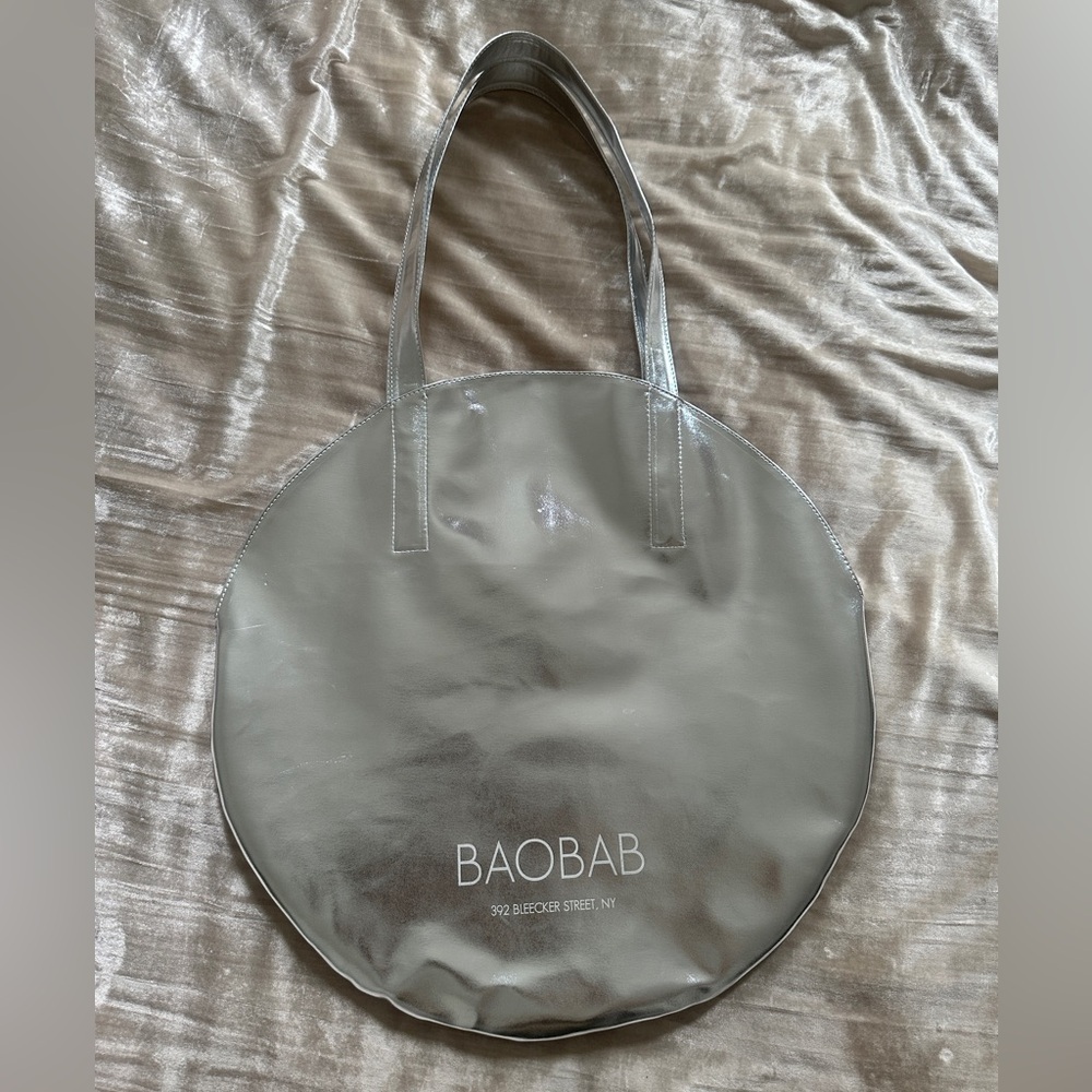 Baobab Leather Silver Tote Bag